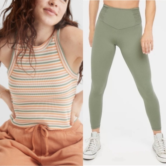aerie Pants - NWT Offline By Aerie/Aerie Real Me 7/8” legging and Free Spirit Ribbed Tank in S